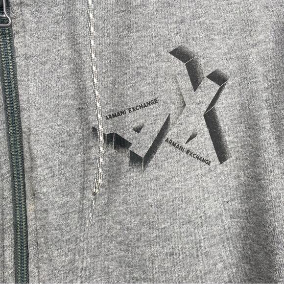 A/X Armani Exchange Grey Zip Up Hoodie Quiet Luxury Staple Oversized S - Picture 3 of 7